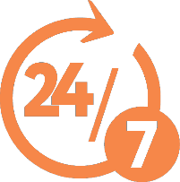 24 by 7 brown icon