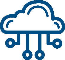 cloud computing services blue icon