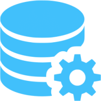 data management blue icon